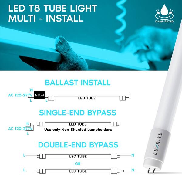 t8 led bulbs no ballast home depot