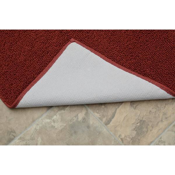 Washable Bathroom 3 Piece Rug Mat Set Chili Pepper Red 21 in x 34 in Non Skid 
