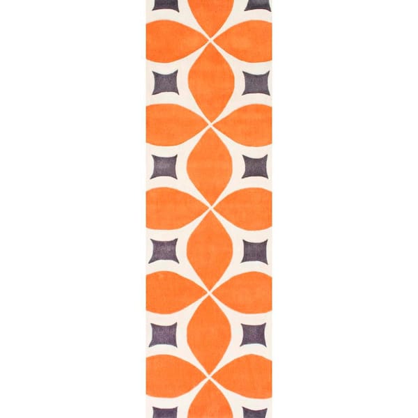 nuLOOM Gabriela Contemporary Deep Orange 3 ft. x 12 ft. Runner Rug