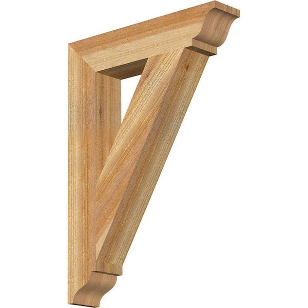 Ekena Millwork 4 in. x 28 in. x 20 in. Western Red Cedar Traditional Rough Sawn Bracket