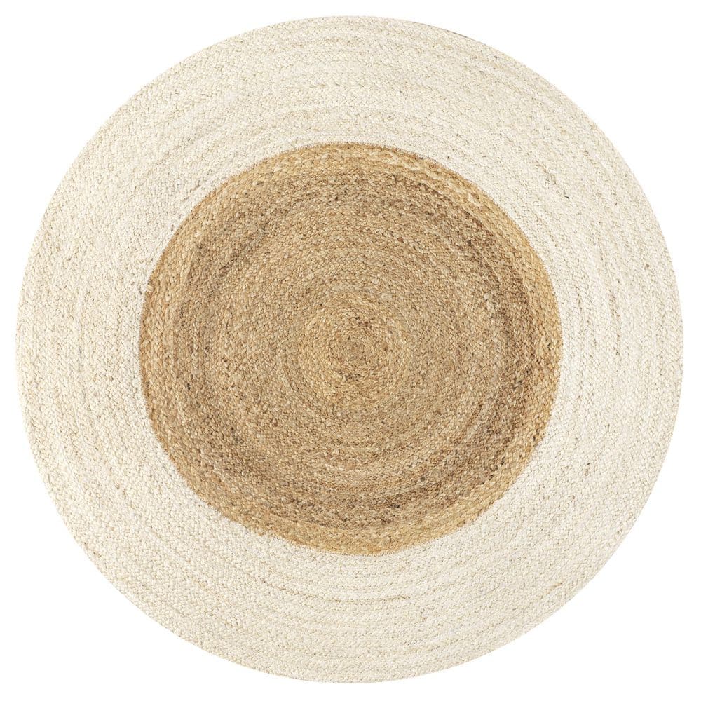 Oceana Cream/Natural Handcrafted Jute 6' Round Area Rug
