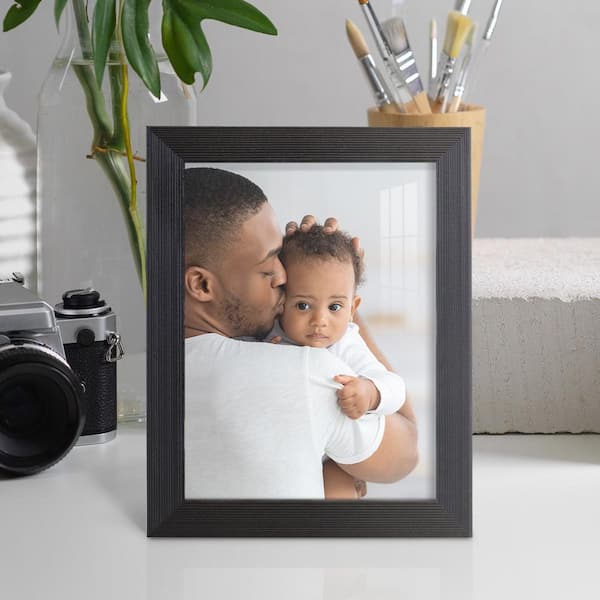 Grooved 6 in. x 8 in. Black Picture Frame (Set of 2)