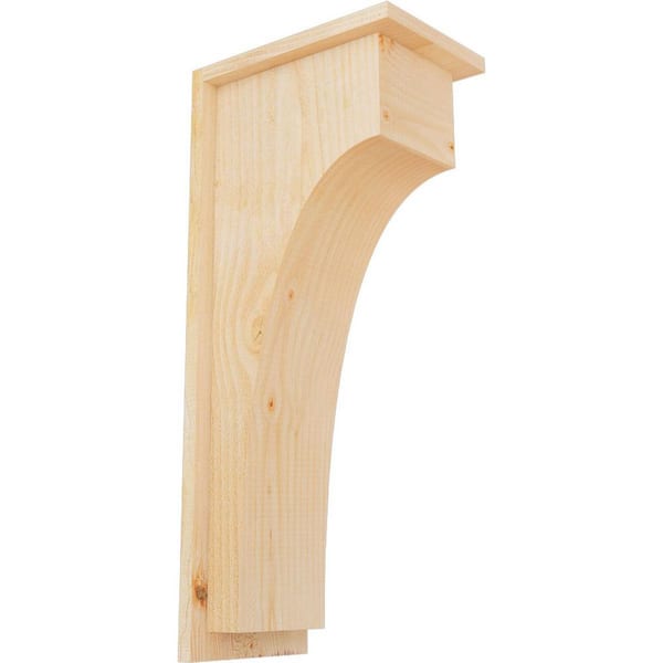 Ekena Millwork 8 in. x 12 in. x 28 in. Huntington Rough Sawn Douglas Fir Corbel with Backplate