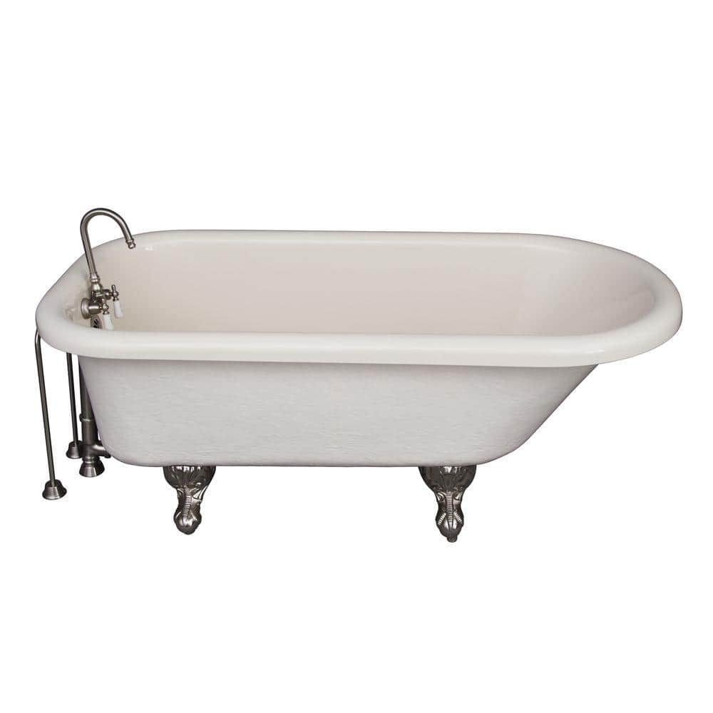 60'' White Acrylic Clawfoot Freestanding Soaking Tub