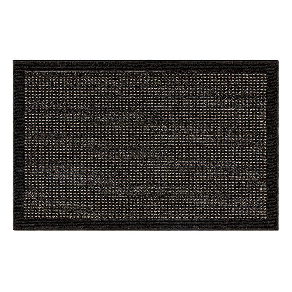 山のU asa of hexa（天板）mat black Mohawk Home Lemans Border New Black/Hummus 2 ft. 6 in. x 3