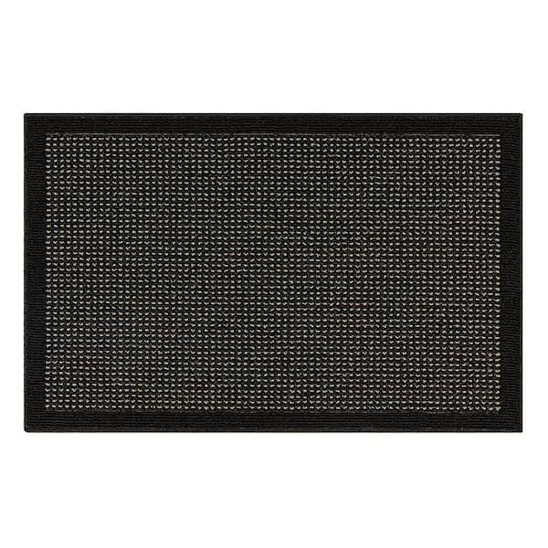 Lemans Border New Black/Hummus 2 ft. 6 in. x 3 ft. 9 in. Machine Washable Area Rug