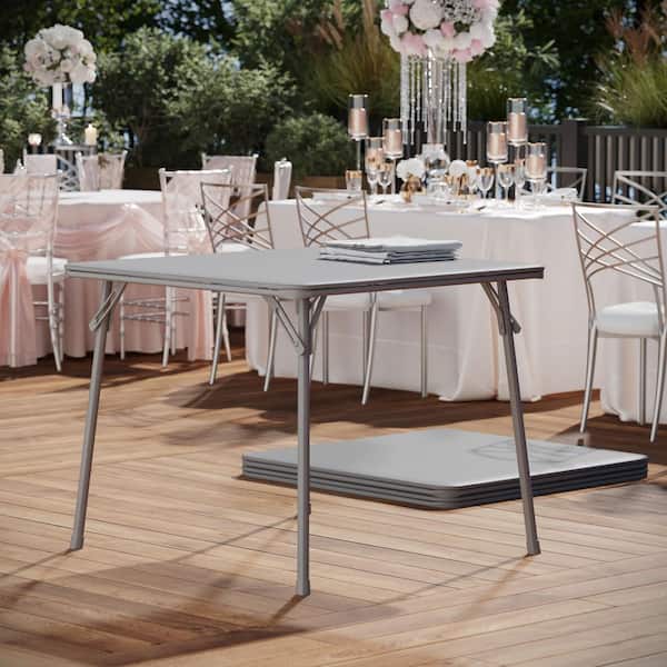 Carnegy Avenue Gray Vinyl Lightweight Folding Table CGA-JB-488719
