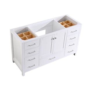 YN10 Series 60 in. W x 22 in. D x 35 in. H Bath Vanity Cabinet without Top in White Solid Oak and Plywood