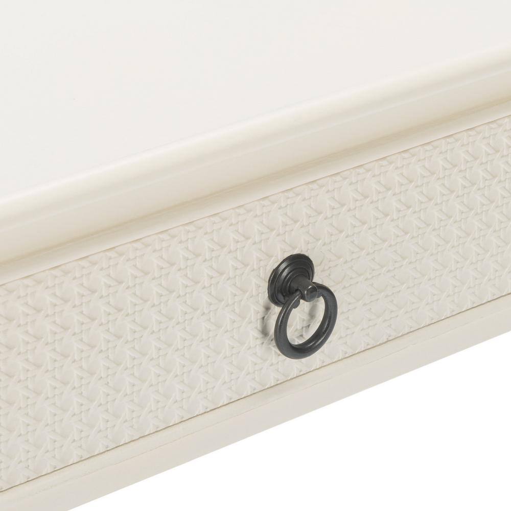 Haines White Wood 1-Drawer Accent Table with Storage