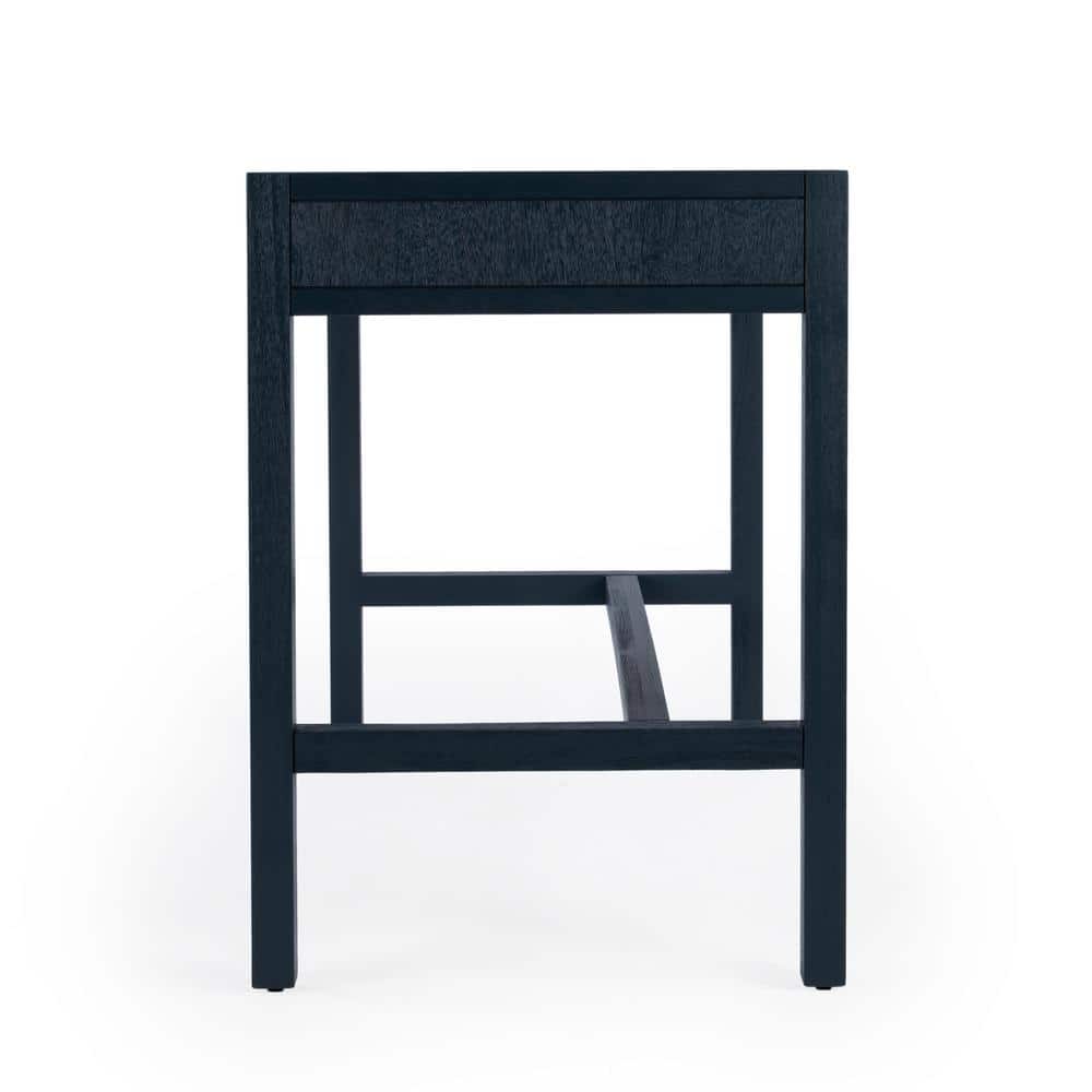 Elin 116'' Navy Minimalist Wood Writing Desk with Drawers