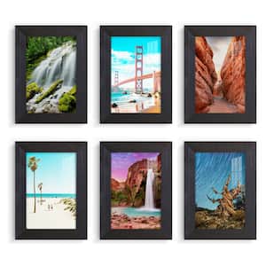 Textured 5 in. x 7 in. Black Picture Frame (Set of 6)