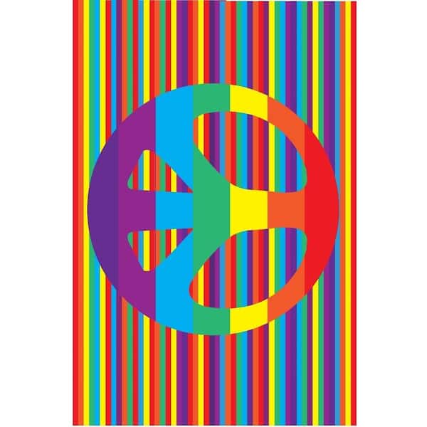LA Rug Fun Time Groovy Peace Multi Colored 3 ft. x 5 ft. Area Rug