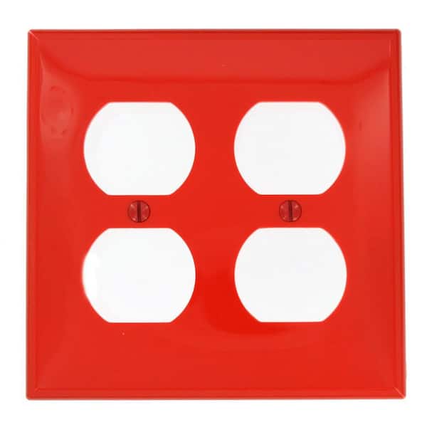 Leviton Red 2-Gang 2 Duplex Wall Plate (1-Pack)