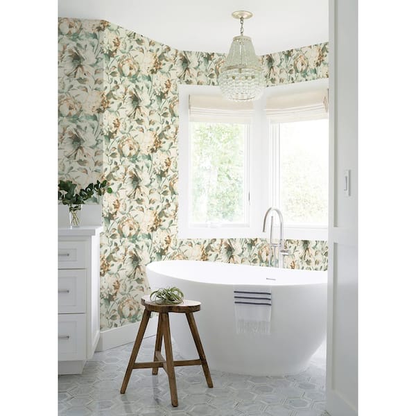 Attia Light Blue Floral Paper Non-Pasted Textured Wallpaper