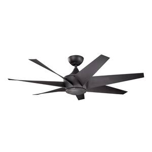 Lehr 54 in. Indoor/Outdoor Distressed Black Downrod Mount Ceiling Fan with Remote