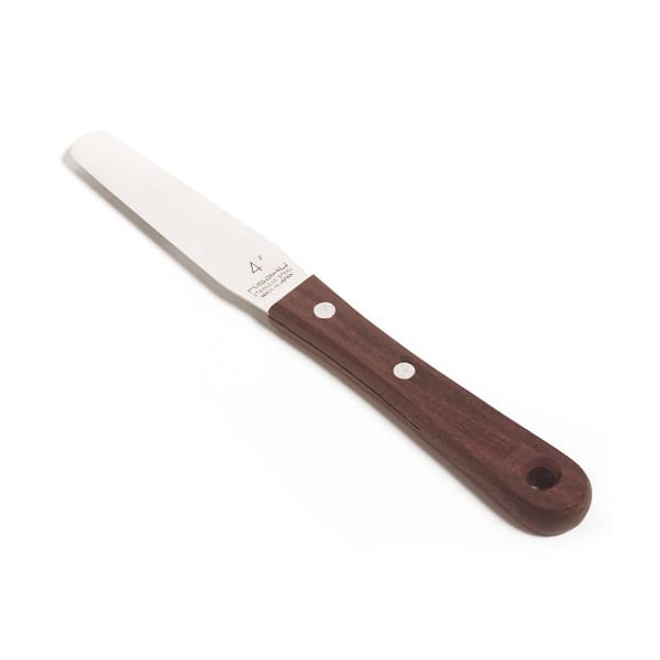Nisaku 4 in. Stainless Steel Wooden Handle Spatula