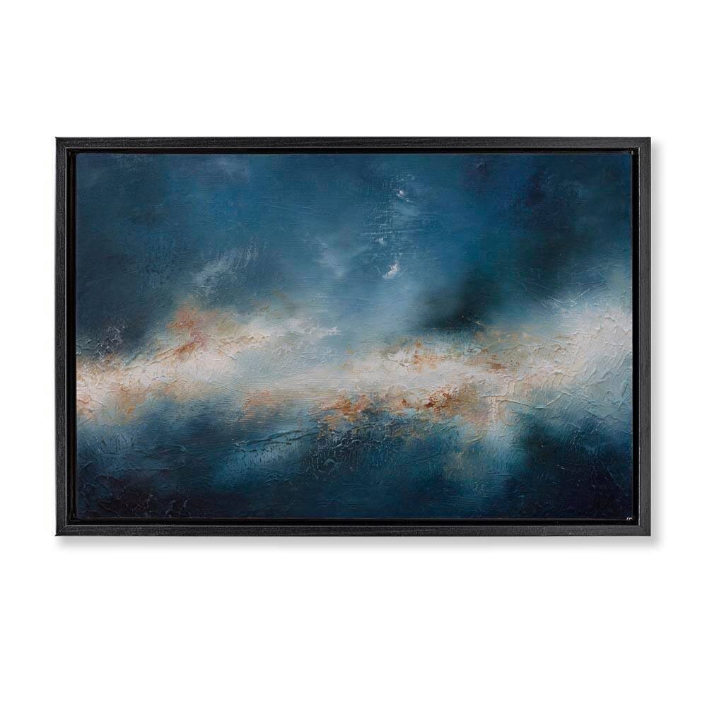 Beneath The Surface Abstract by Lydia Orange Black Floater Frame Abstract Graphic Art Print 21 in. x 31 in. price history on PriceWatchPro
