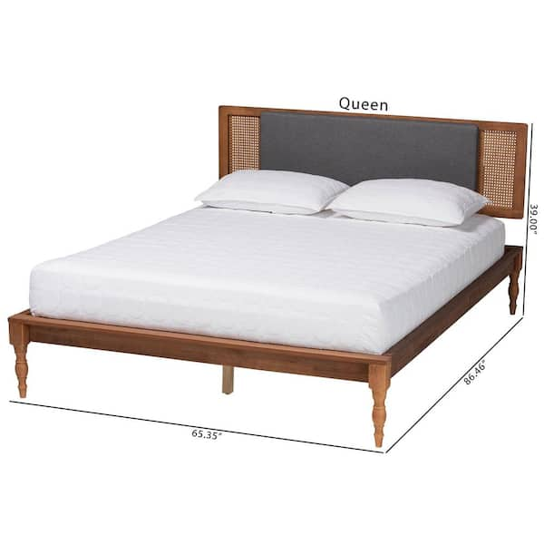 Baxton Studio Eliseo Brown Wood Frame Queen Platform Bed 23912636