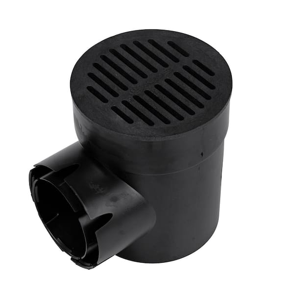 6 in. Plastic Round Drainage Grate in Black