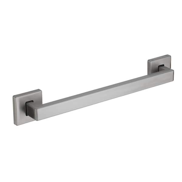 Glacier Bay 12 in. Soft Square Style Grab Bar in Stainless Steel