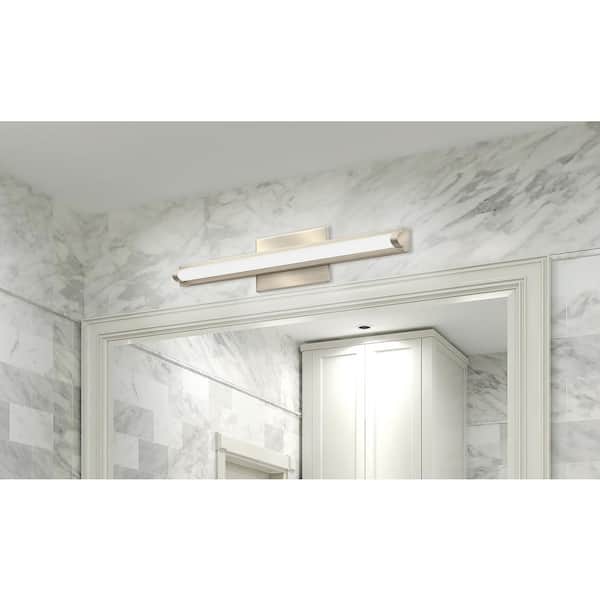 Lithonia Lighting 21.44 in. Brushed Nickel LED Vanity Light Bar Switchable Light Color