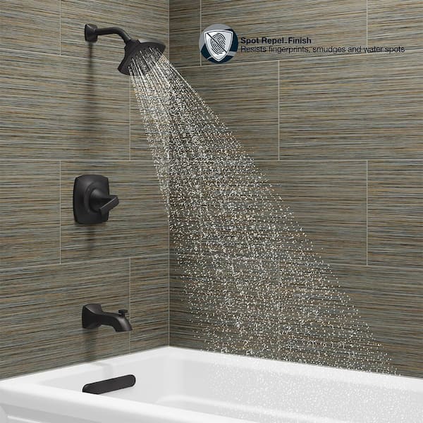 Rubicon 1-Handle 3-Spray Tub and Shower Faucet in Matte Black (Valve Included)