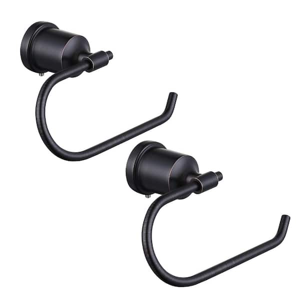IVIGA Stainless Steel Open Arm Wall-Mount Single Post Toilet Paper Holder with Hardware in Oil Rubbed Bronze (2-Pack)