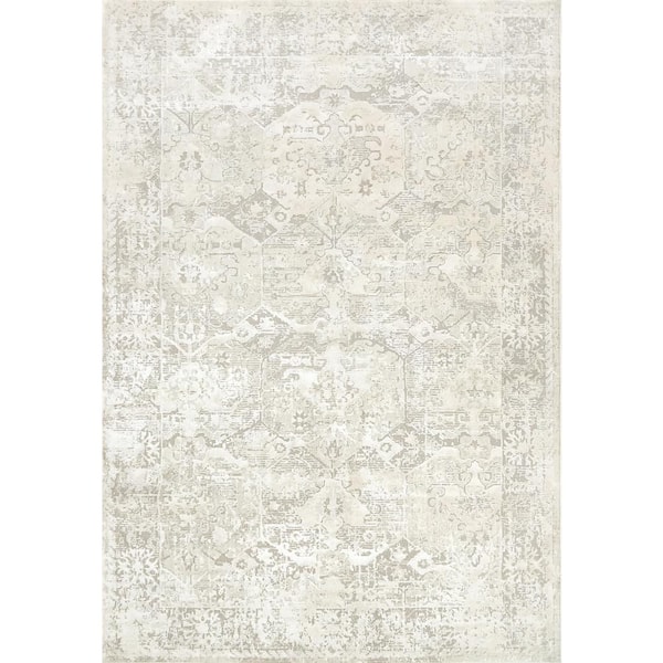 Dynamic Rugs Quartz Ivory 7 ft. 10 in. x 10 ft. 10 in. Transitional Polyester Area Rug