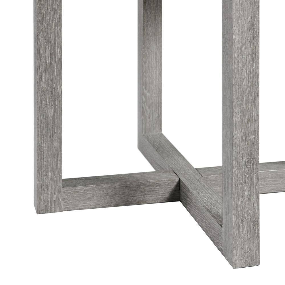 Transitional Dawson Square End Table in Weathered Gray Wood