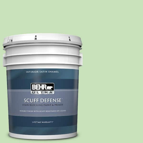 BEHR ULTRA 5 gal. #440C-3 Rockwood Jade Extra Durable Satin Enamel Interior Paint & Primer