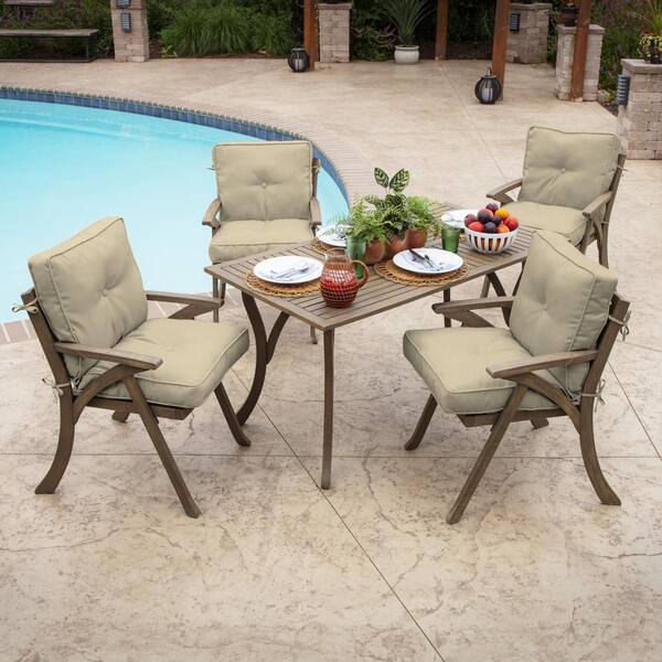 arden selections outdoor welted dining seat cushion