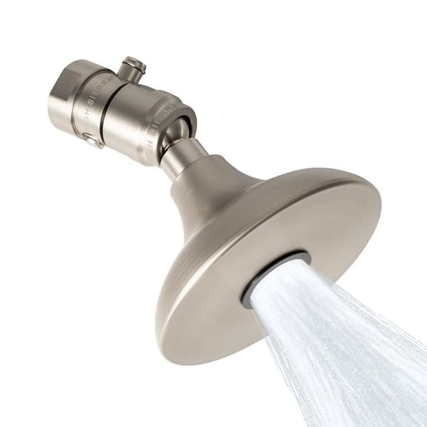 High Sierra Showerheads 1-Spray 3.3 in. Single Wall Mount Waterfall Fixed Rain Shower Head in Brushed Nickel
