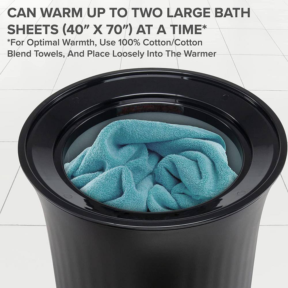 Black LED Display Bucket Style Towel Warmer with Adjustable Timer