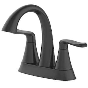 Piccolo 4 in. Centerset 2-Handle Bathroom Faucet with Drain Assembly in Matte Black