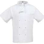 C10PS Unisex XS White Short Sleeve Classic Chef Coat