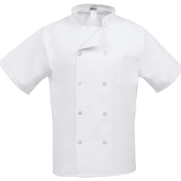 Fame C10PS Unisex LG White Short Sleeve Classic Chef Coat