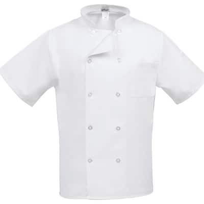 C10PS Unisex 6X White Short Sleeve Classic Chef Coat