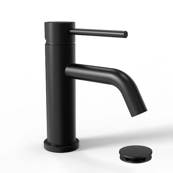 BWE Single Hole Single-Handle Bathroom Faucet in Matte Black A