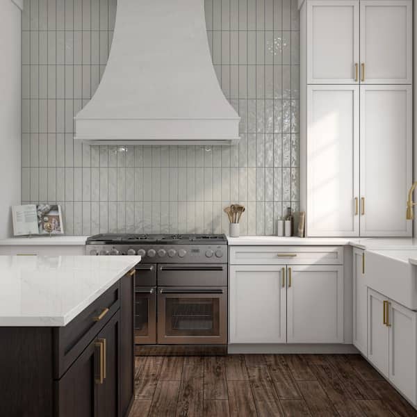 LuxeCraft Grey Mist 3 in. x 12 in. Glossy Ceramic Wall Tile (12 sq. ft. /Case)