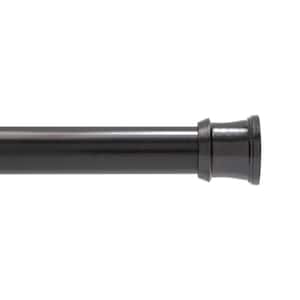 42 in. - 72 in. Steel Twist & Fit No Tools Tension Shower Curtain Rod in Black