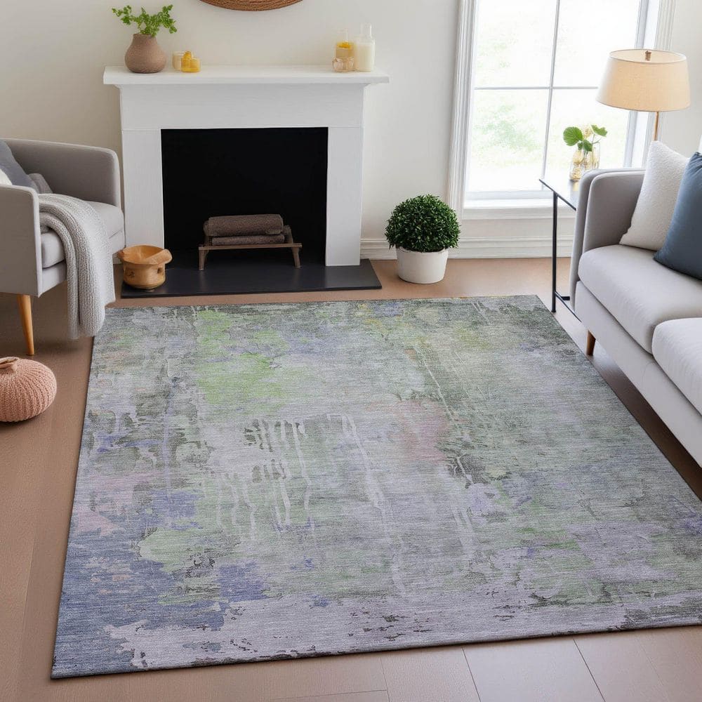 Mayfield Premium Machine Washable Abstract AMF1233 Aloe 9 ft. x 12 ft. Area Rug price history on PriceWatchPro