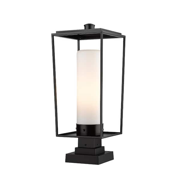 Unbranded Sheridan 24 .75 in. 1-Light Black Aluminum Hardwired Outdoor Weather Resistant Pier Mount Light with No Bulb Included