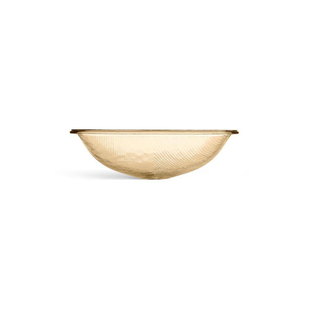 Yepsen Translucent Sandalwood Glass Undermount Bathroom Sink