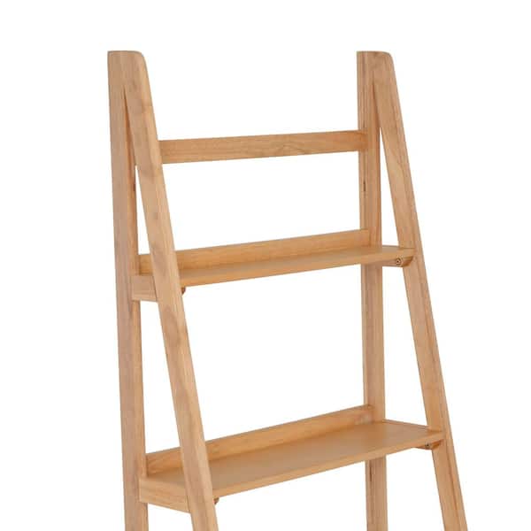 Linon Home Decor Breville 72 in. Tall Natural Wood 5-Shelf Ladder