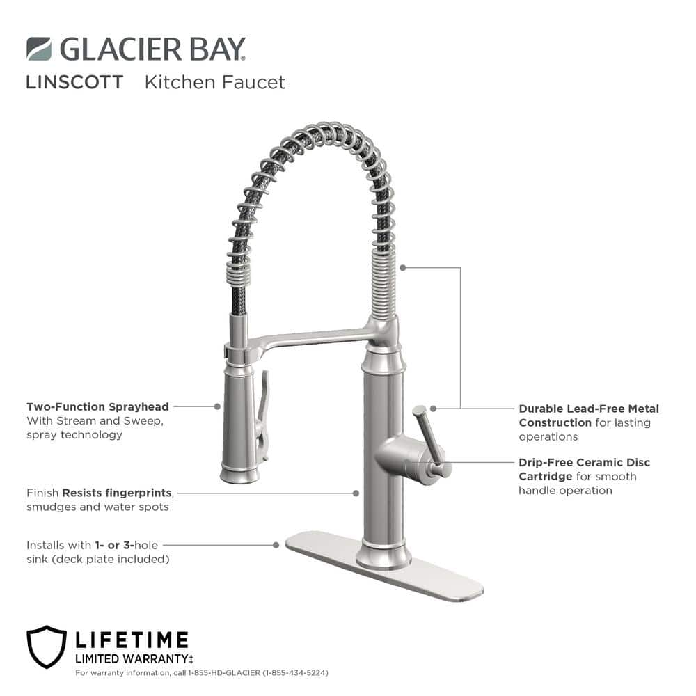 Stainless Steel Single Handle Pull-Down Sprayer Kitchen Faucet
