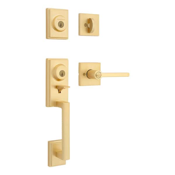 Kwikset San Clemente Satin Brass Single Cylinder Entry Door