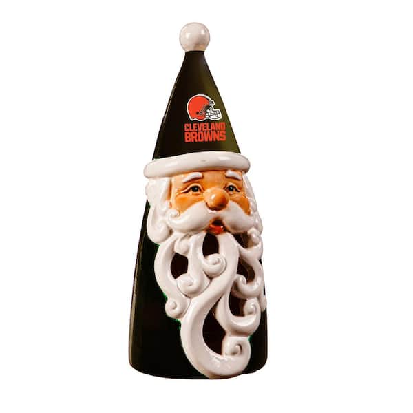 Team Sports America Cleveland Browns Santa LED Christmas Garden Statuary, 8 in.