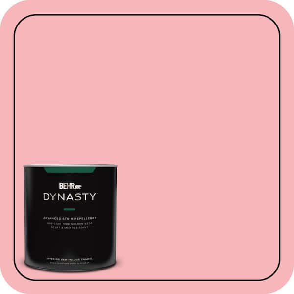 BEHR DYNASTY 1 qt. #130A-3 Ballerina Pink Semi-Gloss Enamel Interior Stain-Blocking Paint and Primer