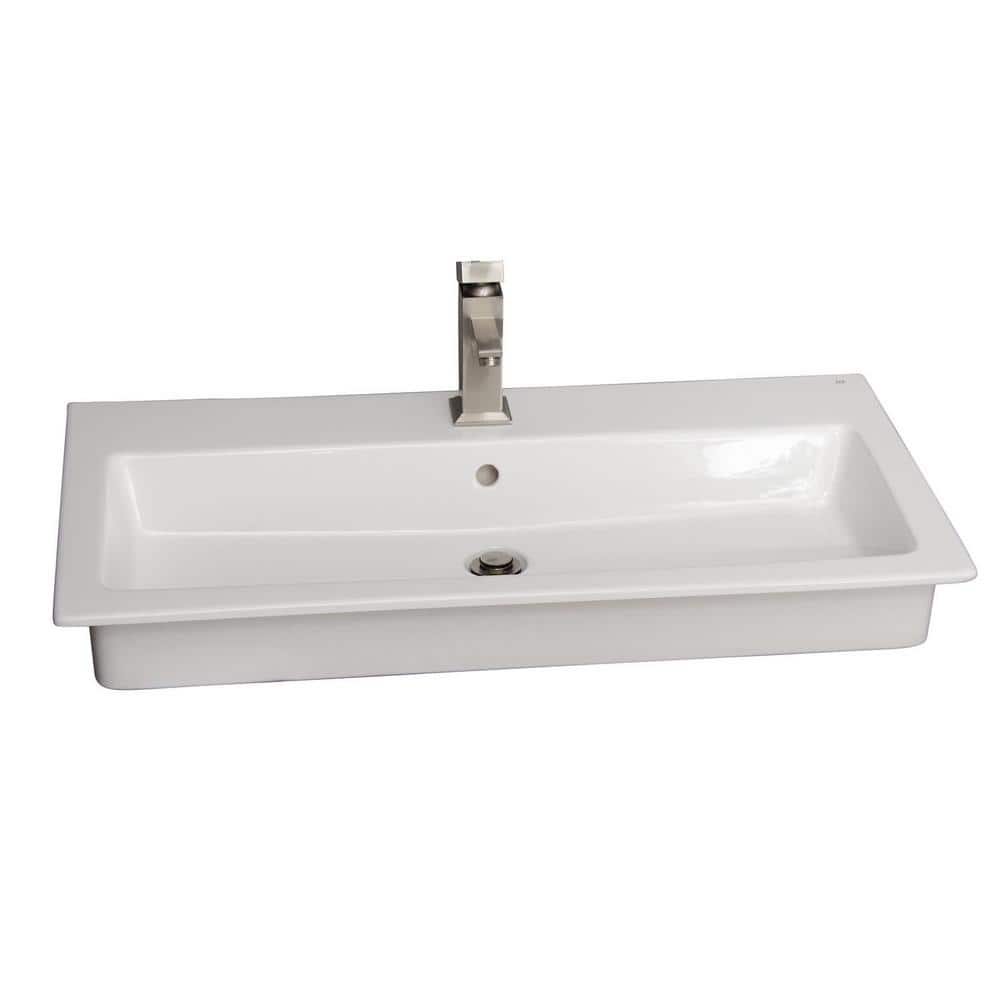Barclay Products Harmony 47 In Drop In Bathroom Sink In White 4 2071wh The Home Depot