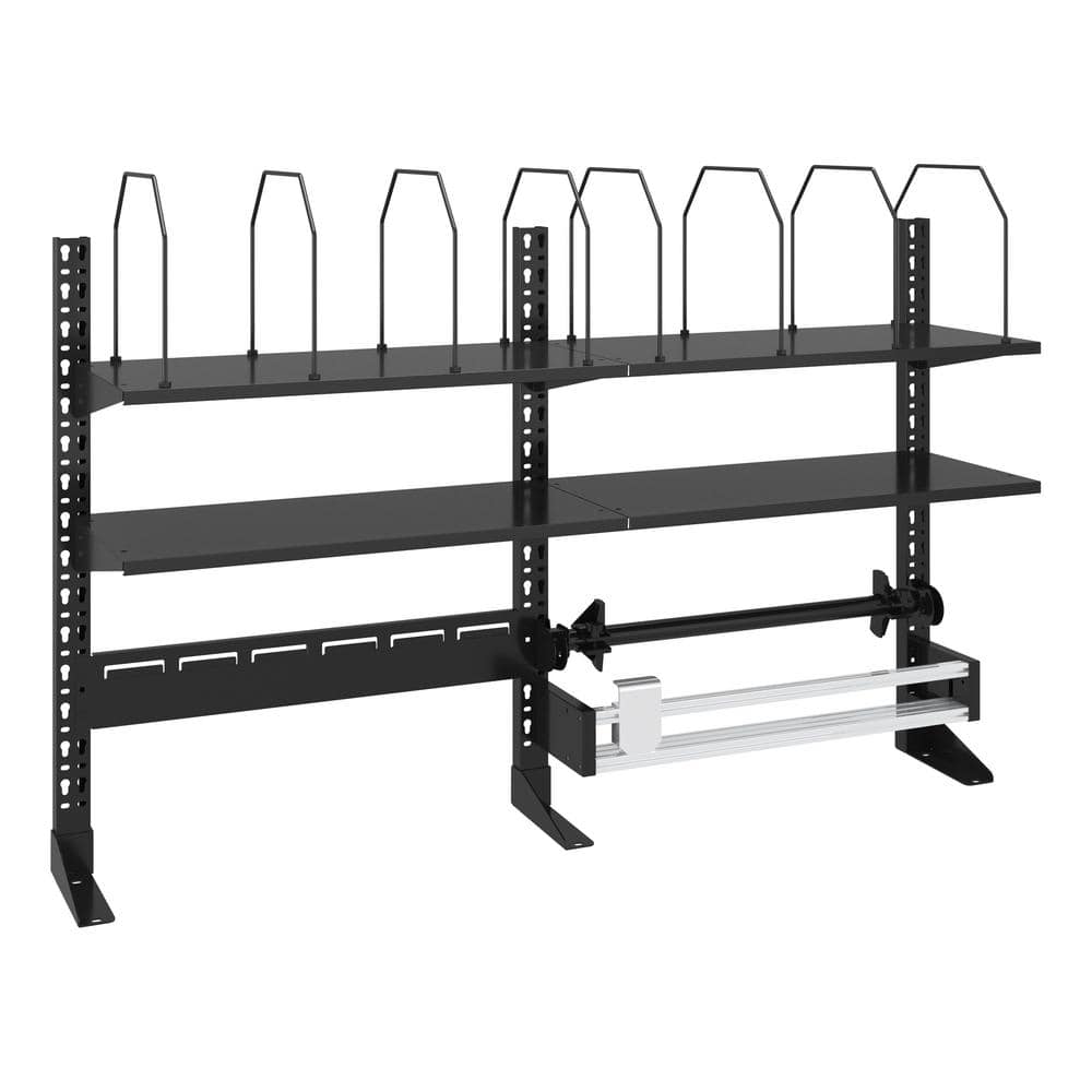 Modular 52 in. W Metal Workbench Tool Storage Kit with Paper Cutter and She
